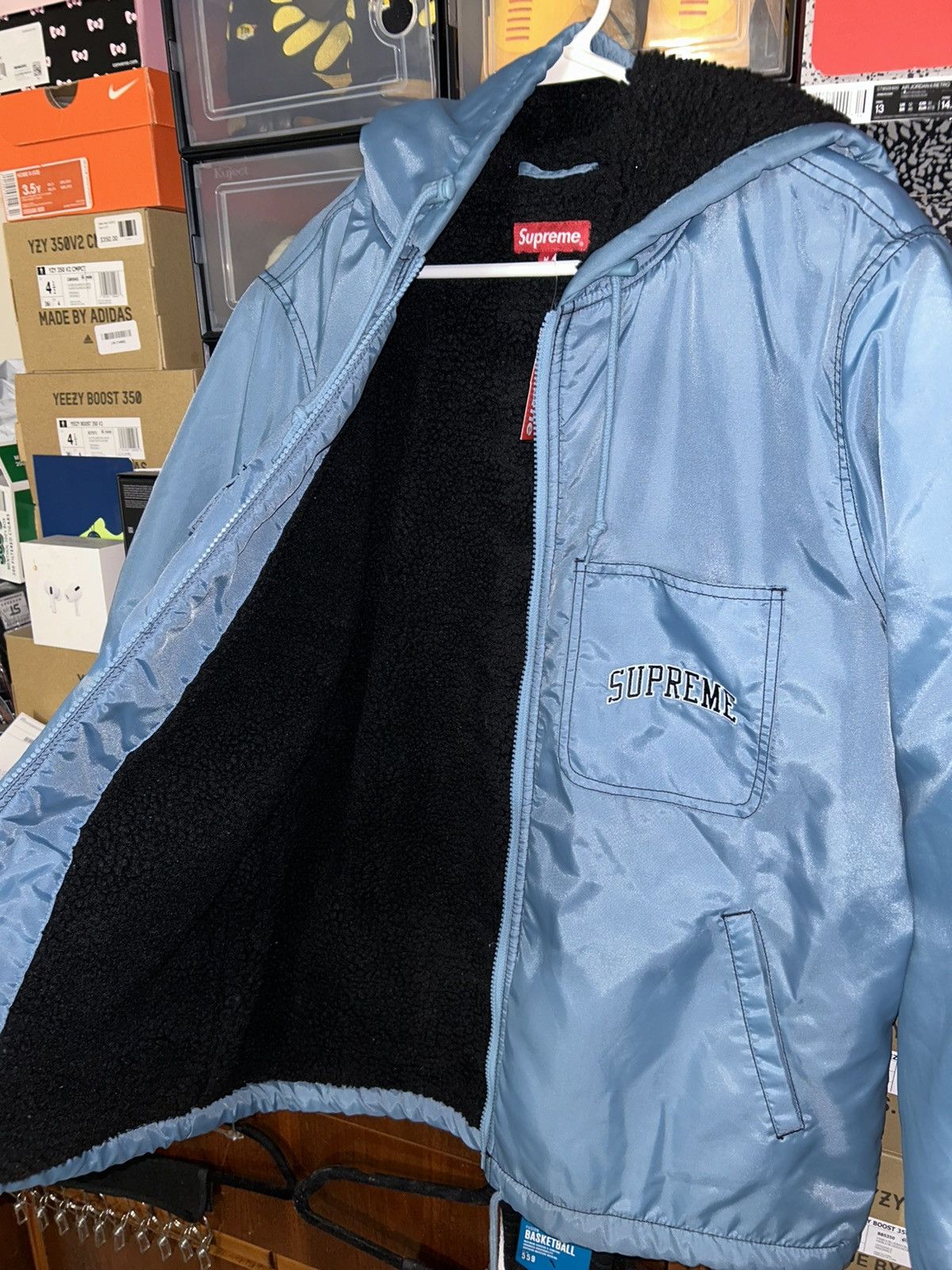 Supreme Supreme Sherpa Lined Nylon Zip Up Jacket FW18 size Medium Size US M / EU 48-50 / 2 - 4 Thumbnail