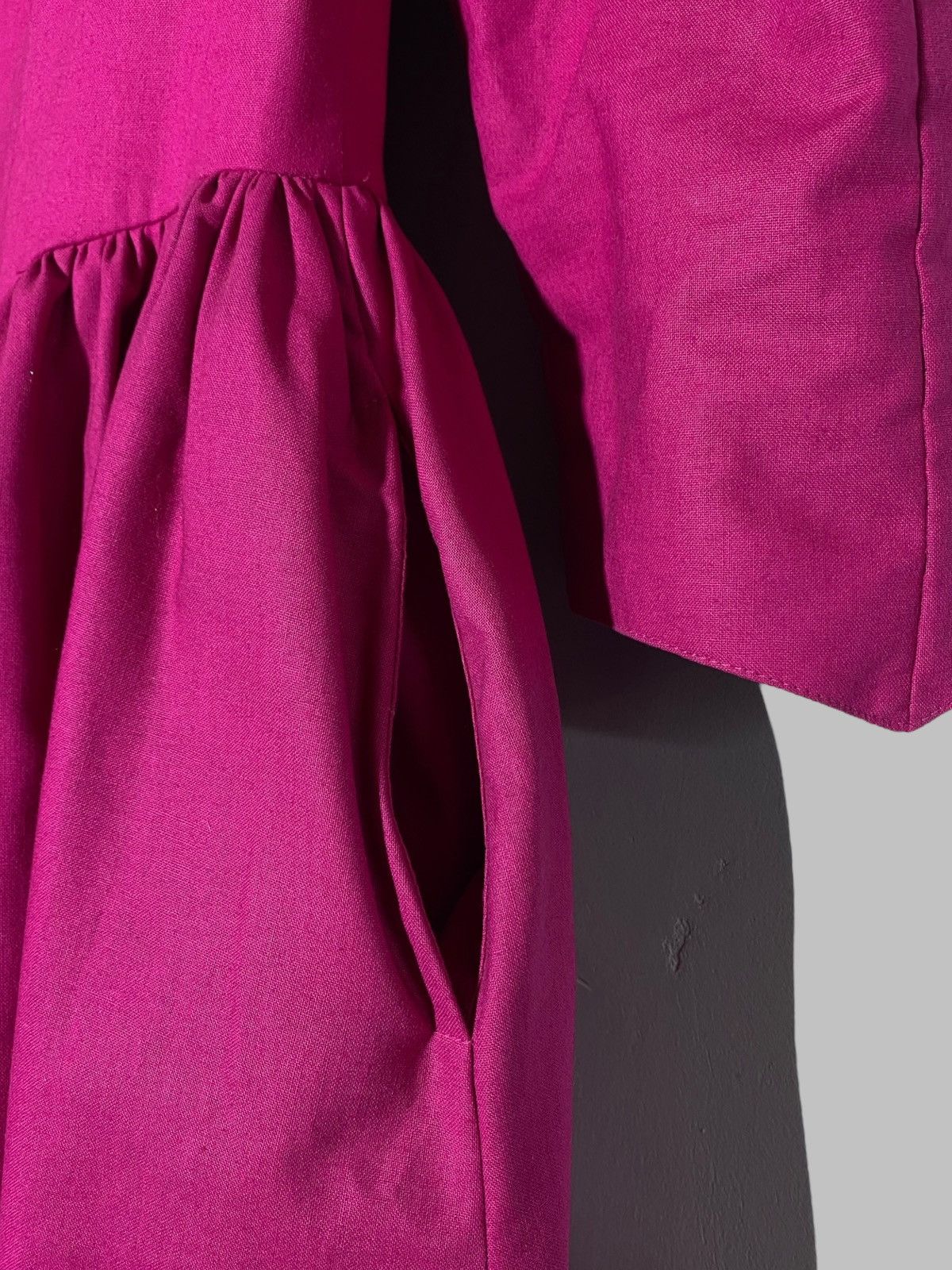 Laura Ashley Vintage 70s 80s Laura Ashley Deep Pink Puff Sleeve Dress Size M / US 6-8 / IT 42-44 - 11 Thumbnail