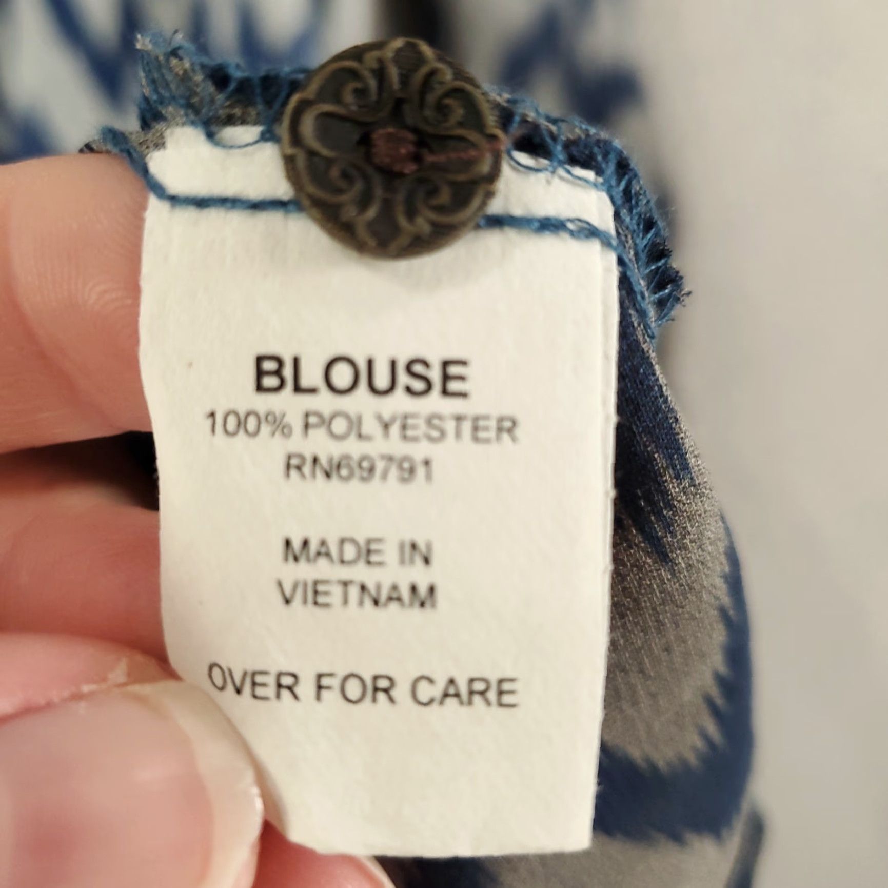Vintage Figueroa And Flower Blouse Womens Large Blue White Striped Ombre Sheer Popover Size L / US 10 / IT 46 - 7 Thumbnail