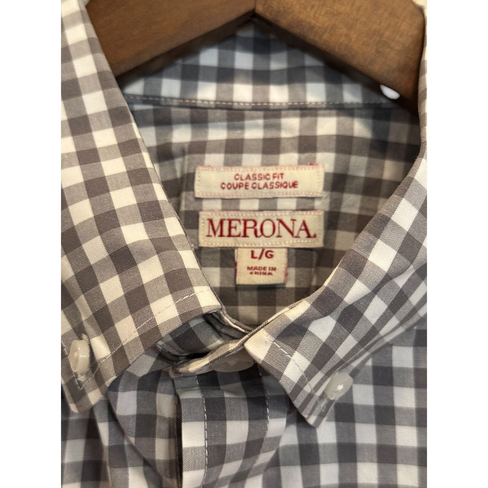 Merona Merona Men's Dark Gray Checkered Shirt Size Large Size US L / EU 52-54 / 3 - 3 Thumbnail