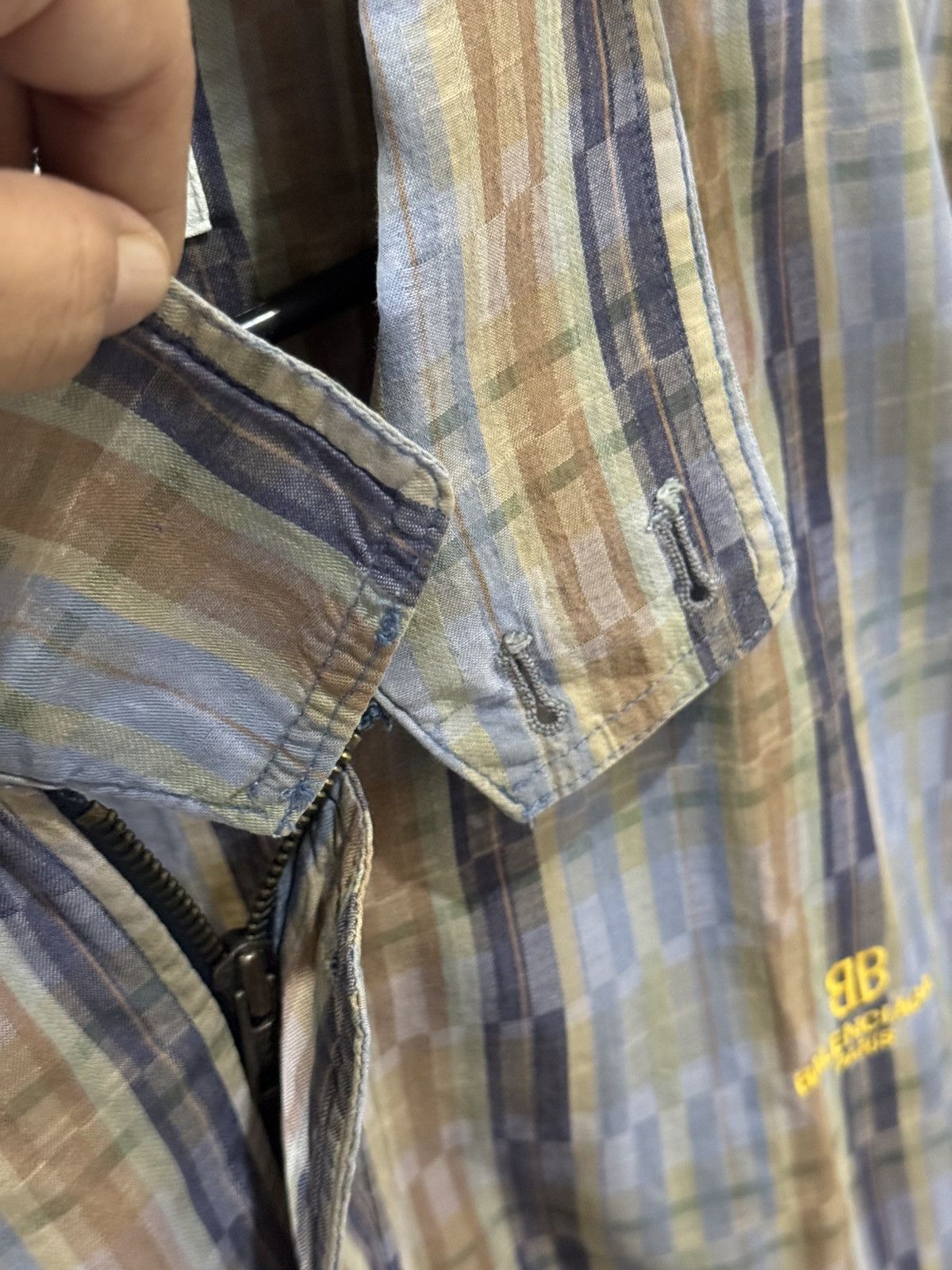 Vintage Balenciaga tartan windbreaker jacket