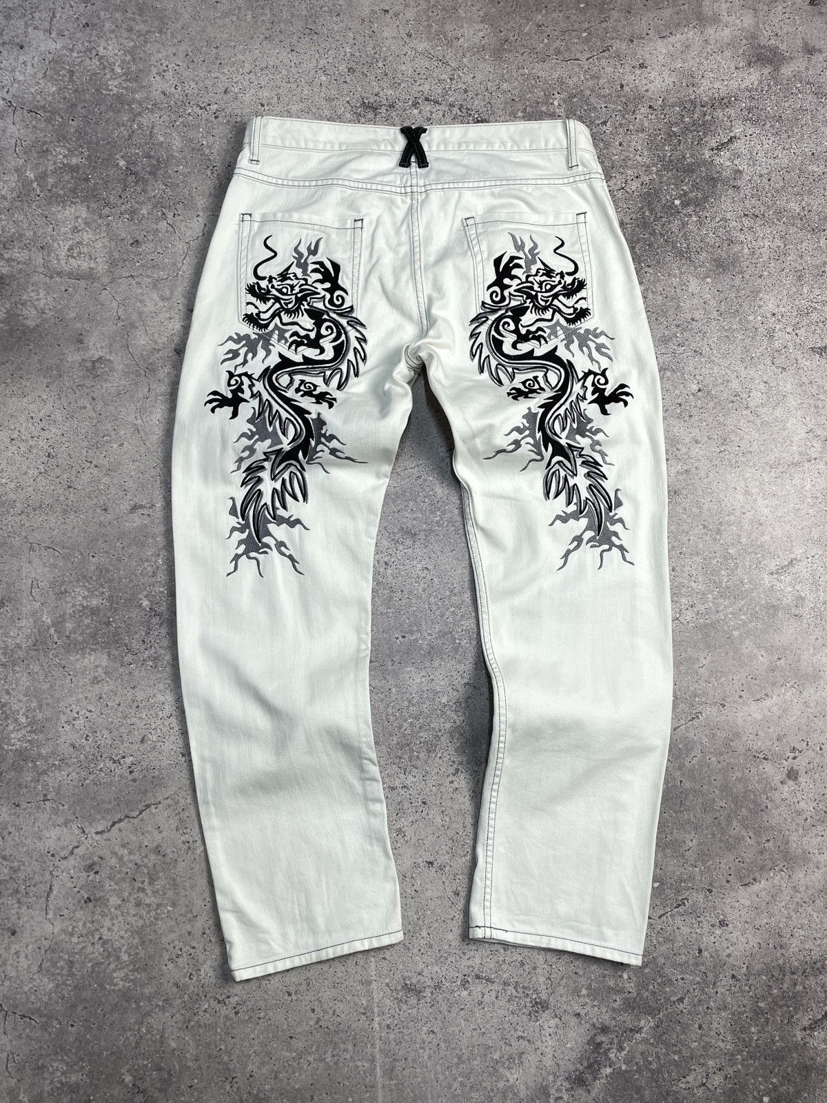 Ed Hardy Crazy Vintage 00s Ed Hardy Jnco Dragon Embroidered Pants NWT Size US 34 / EU 50 - 1 Thumbnail