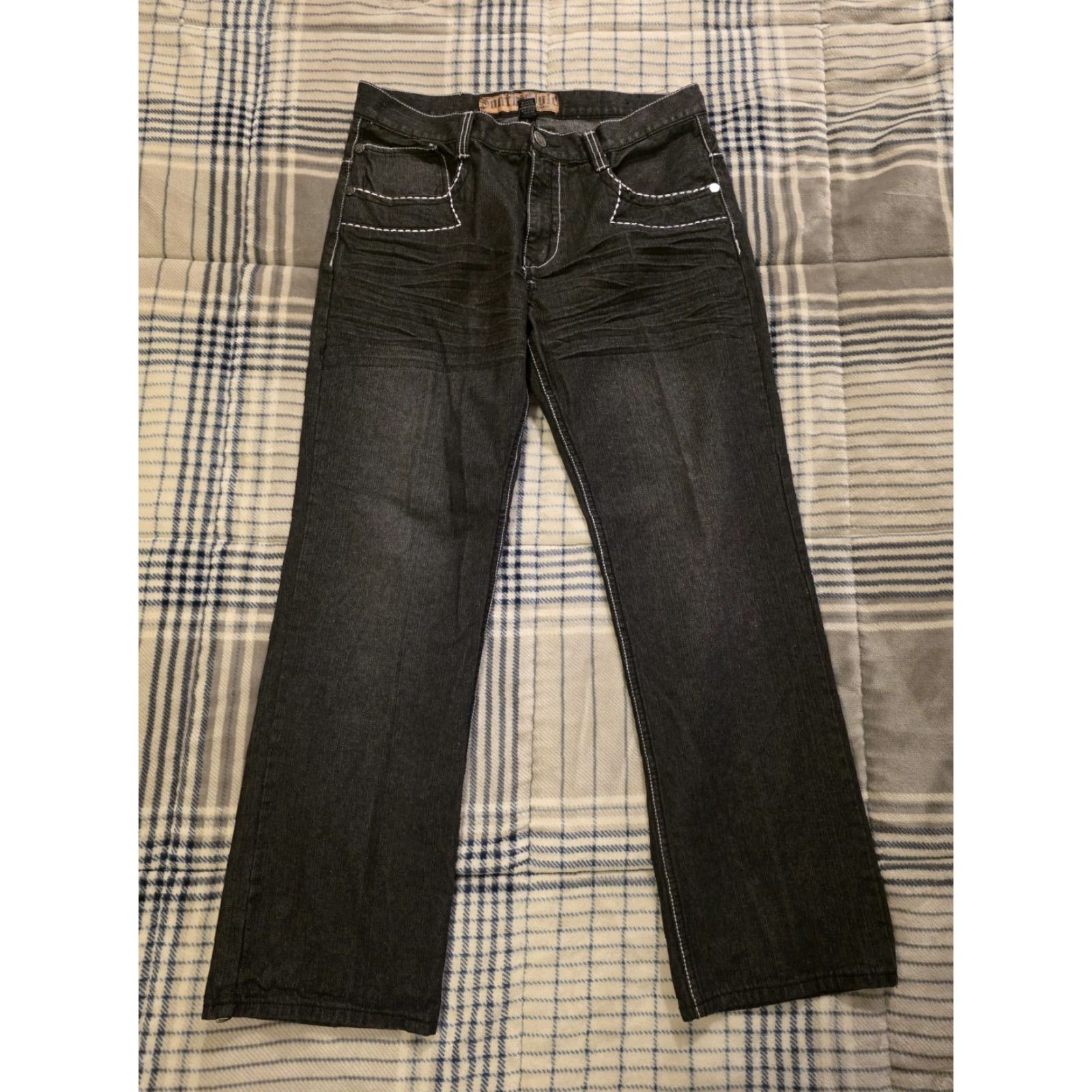 Southpole VINTAGE Southpole Jeans Baggy Black 38x32 Mens Embroidered Pocket Denims 90s Grunge Straight Modern Classic Seasonal Fall Spring Summer Winter Mens Size US 38 / EU 54 - 2 Thumbnail