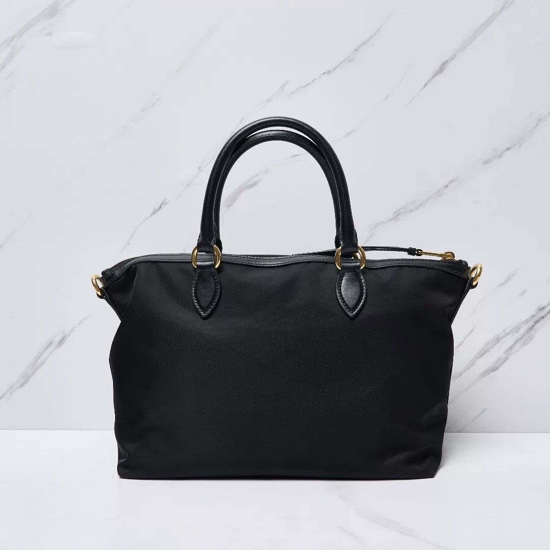 Prada Prada Black Gold Logo Tote Bag Size ONE SIZE - 5 Thumbnail