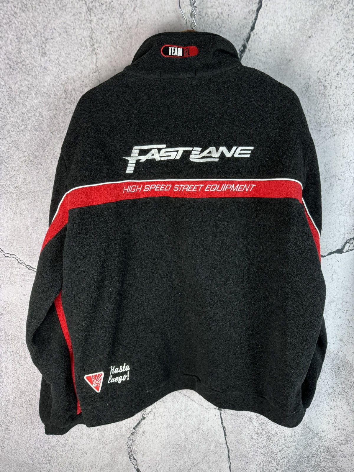 Vintage Vintage Fast Lane Racing 1/4 Zip Sweatshirt Fleece 90s Size US XL / EU 56 / 4 - 2 Thumbnail