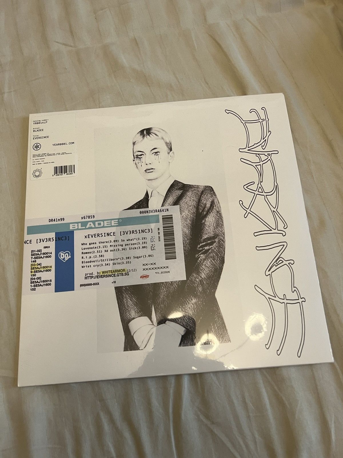 image of Drain Gang Bladee Vinyl Eversince 12” in White, Men's (Size XL)