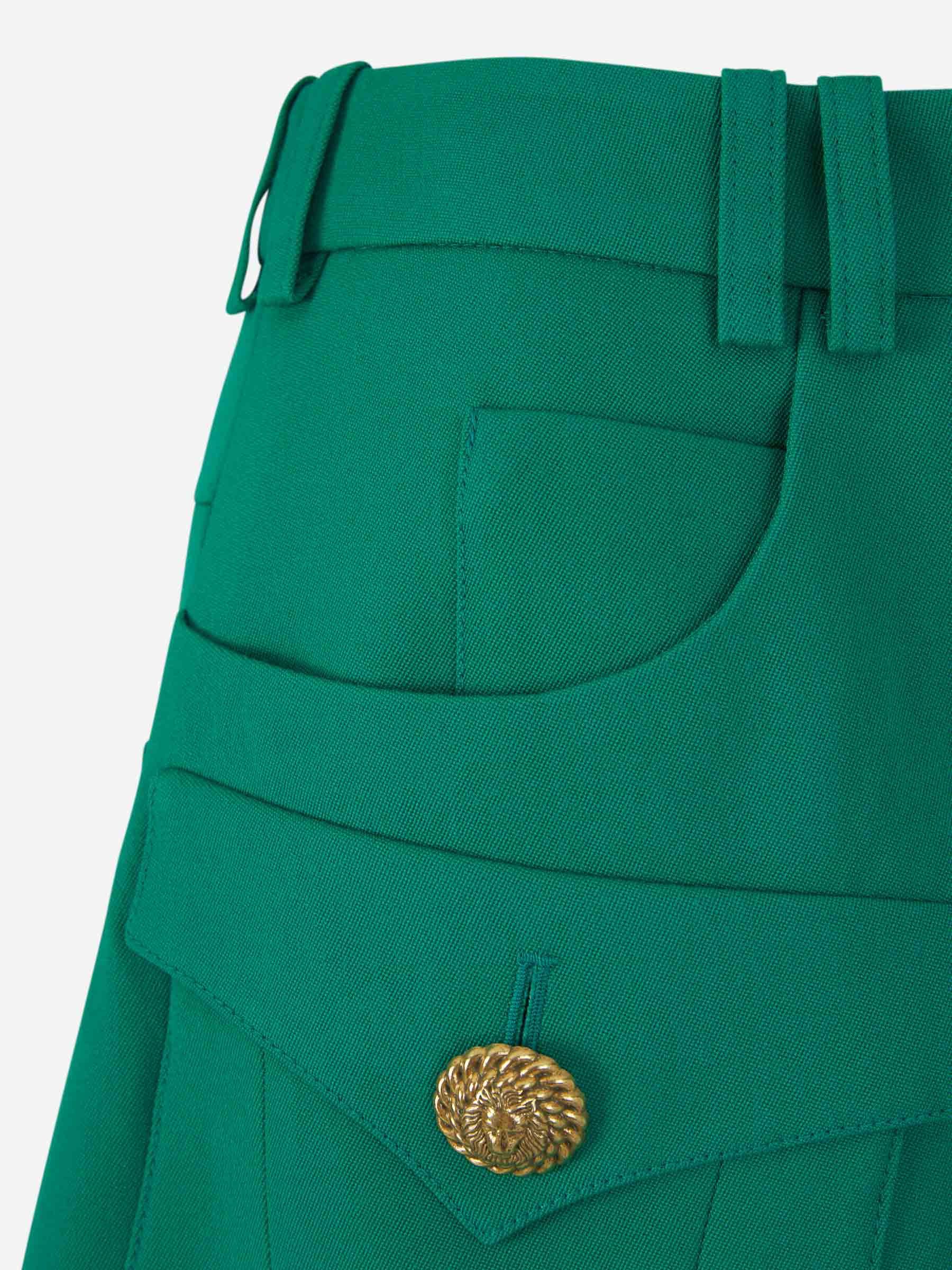 Balmain o1y0625 Mini Skirt in Emerald Green Size 27" / US 4 / IT 40 - 4 Thumbnail