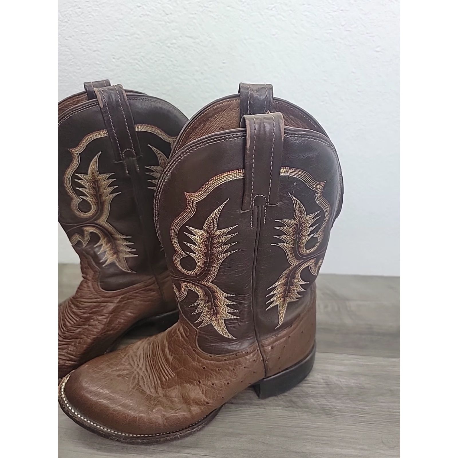 Tony Lama VINTAGE Tony Lama Cowboy Boots Mens 8.5 D CB2676 Brown Leather Western Made In U.S.A Mens Size US 9 / EU 42 - 5 Thumbnail