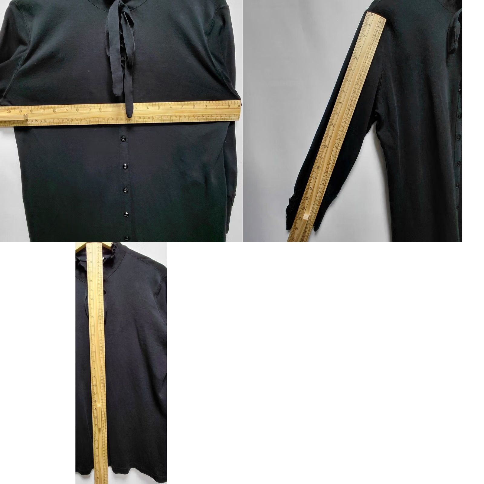 Vintage RYKIEL Black Button-Up Blouse Solid Long Sleeve, 2XL Size XXL / US 16-18 / IT 52-54 - 8 Thumbnail