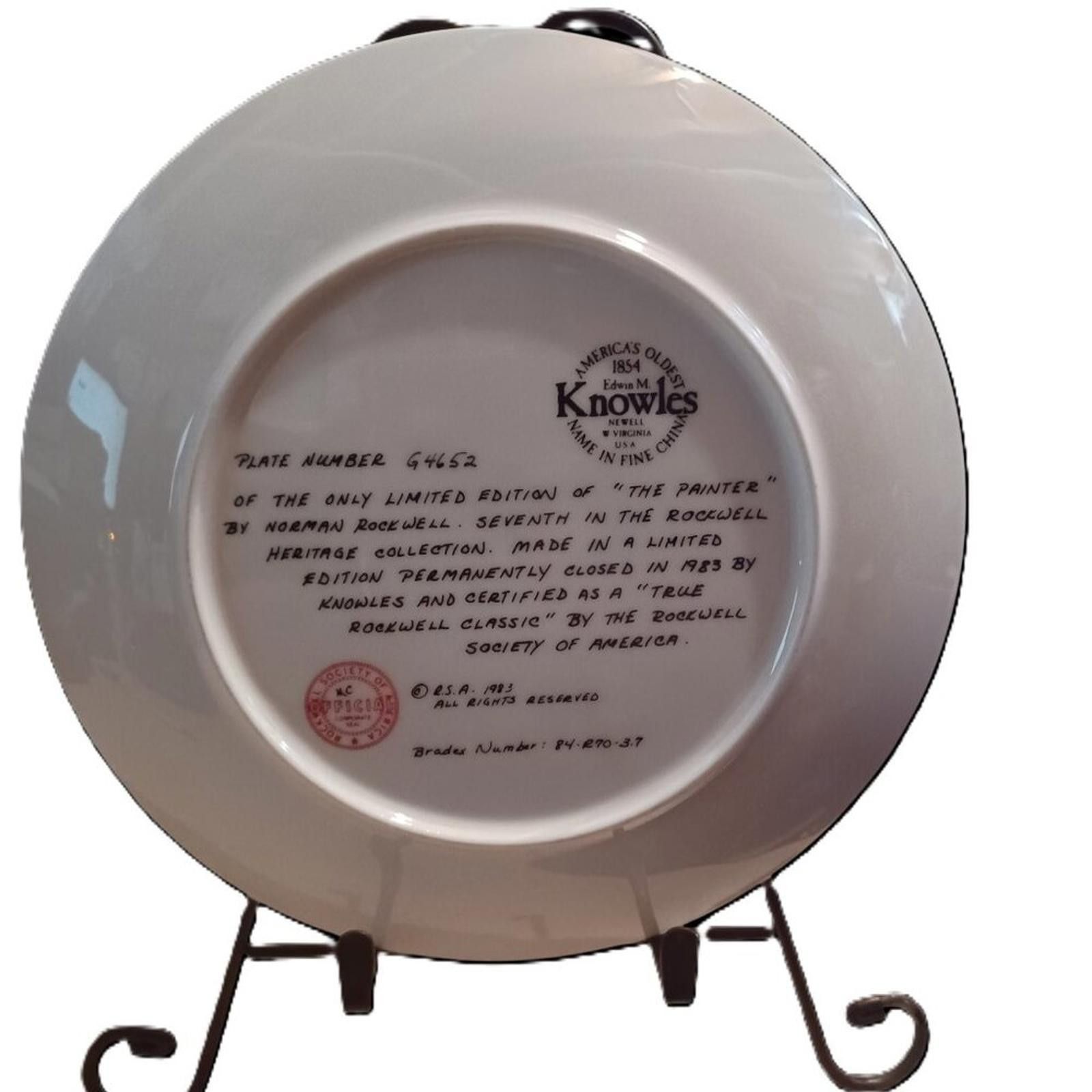 Other Norman Rockwell "The Painter" Plate Knowles 1983 Size ONE SIZE - 2 Thumbnail