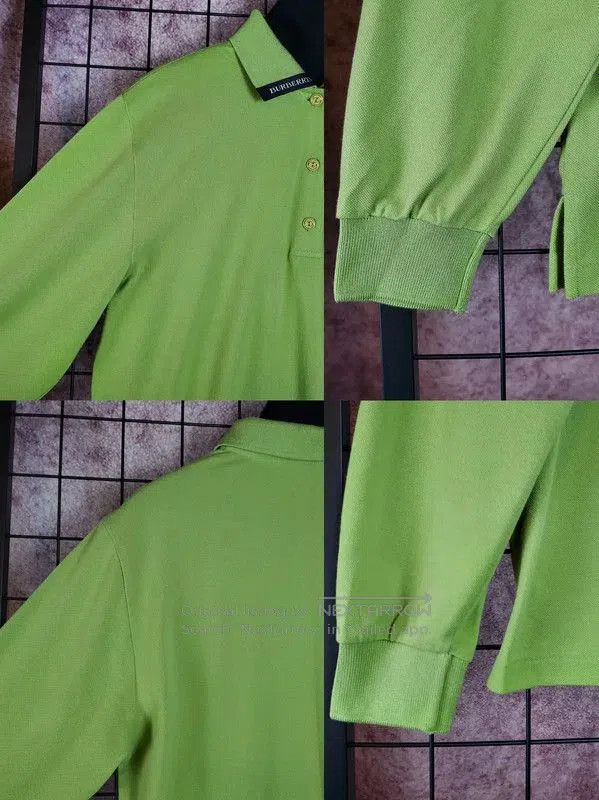 Burberry Burberry Green Cotton Blend Long Sleeve Polo. Size US L / EU 52-54 / 3 - 6 Thumbnail