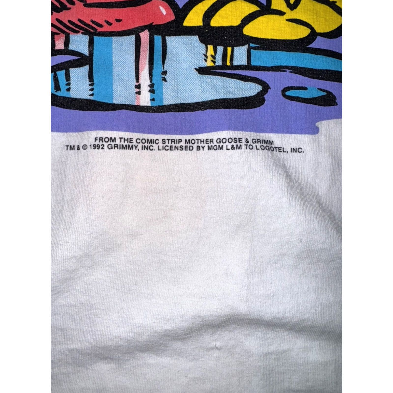 MOTHER VINTAGE Mother Goose & Grimm T Shirt Men’s M Single Stitch USA Made 90s Cartoon White Cotton Size US M / EU 48-50 / 2 - 3 Thumbnail