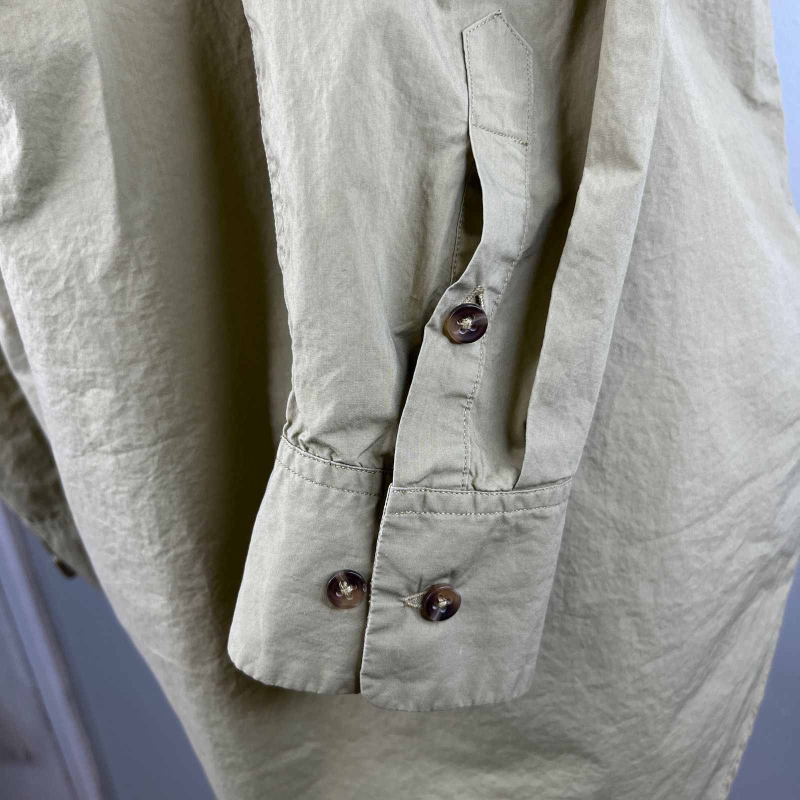 Massimo Dutti Massimo Dutti Blouse Top M Olive Green Button Down Pockets Size M / US 6-8 / IT 42-44 - 10 Thumbnail