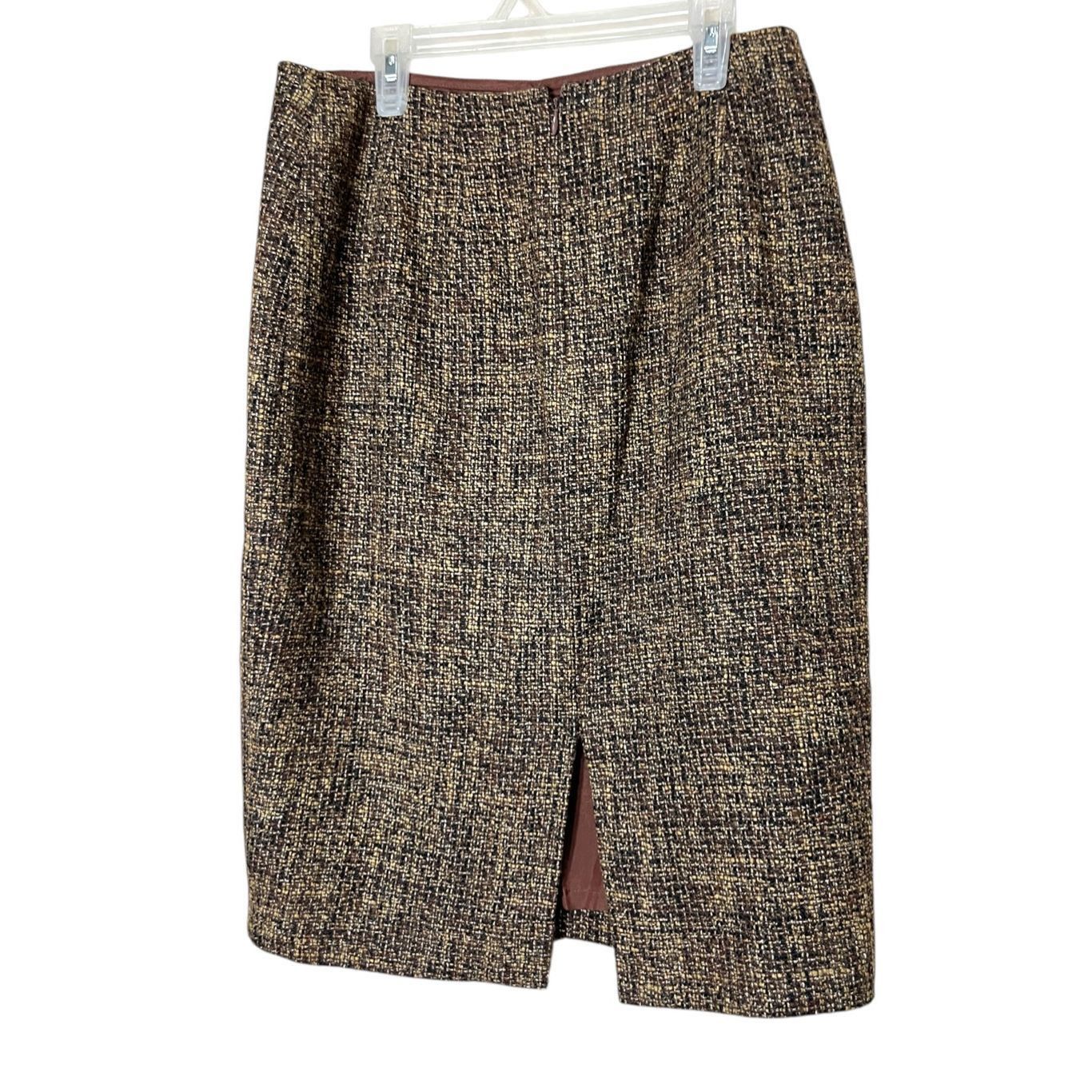 Other Ellen Tracy Brown Wool Blend Skirt Size 4 Size 27" / US 4 / IT 40 - 4 Thumbnail