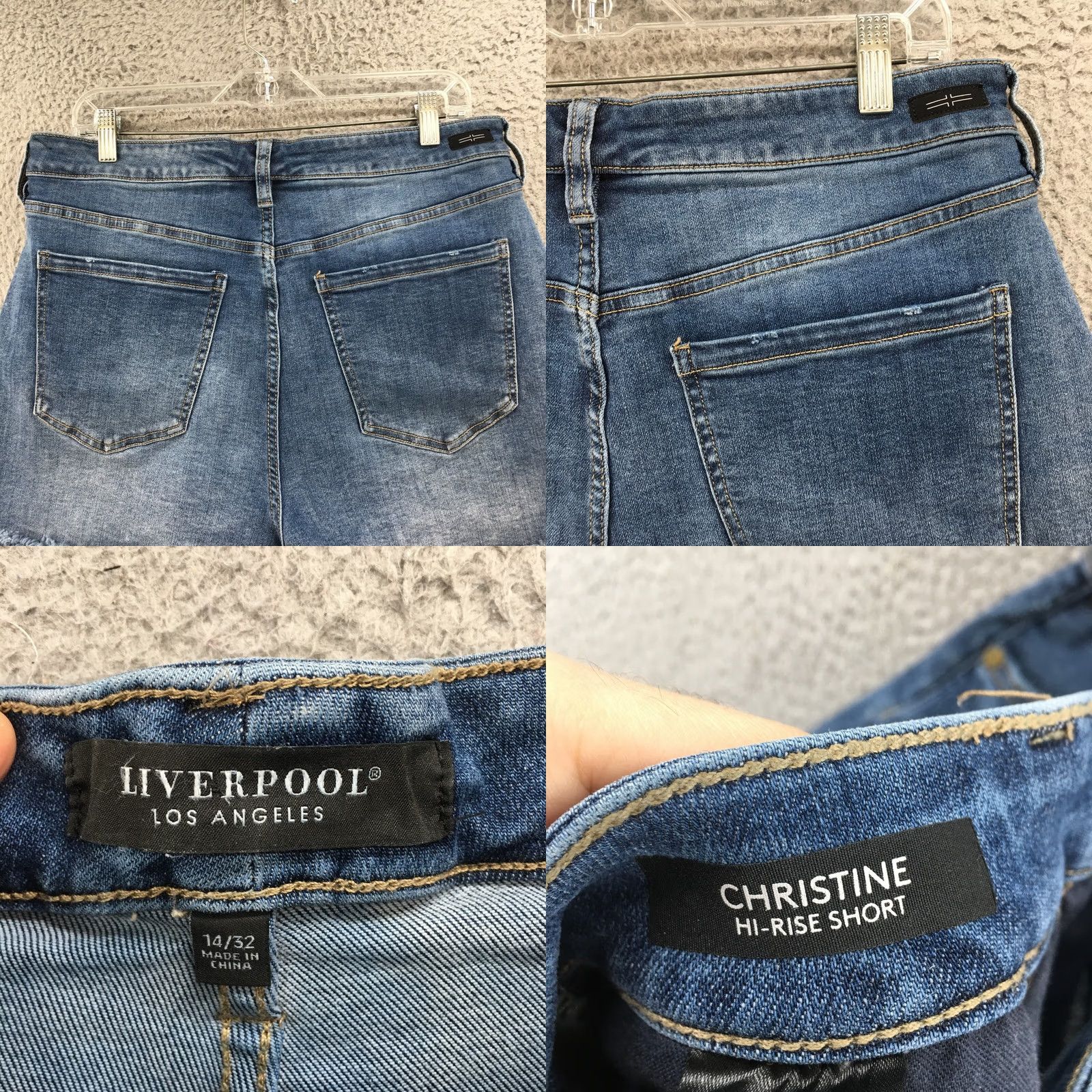 Vintage Liverpool Jeans Shorts Womens 14/32 Blue High Rise Button Fly Hot Pants Denim 3 in Inseam Black? Size 36" / US 14 / IT 50 - 9 Thumbnail