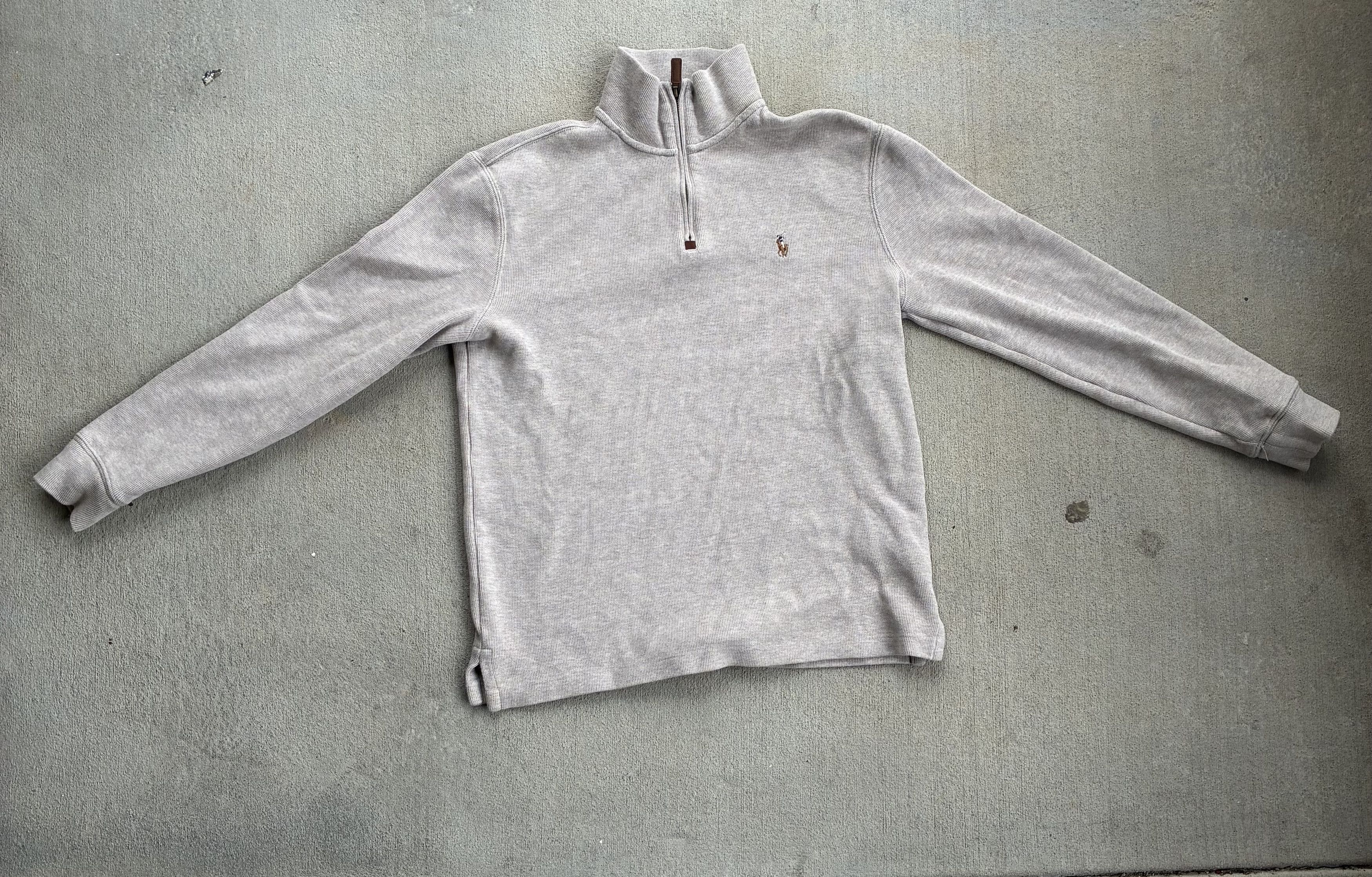 Polo Ralph Lauren Polo Ralph Lauren Men's Grey and Cream Jumper Size US S / EU 44-46 / 1 - 1 Thumbnail