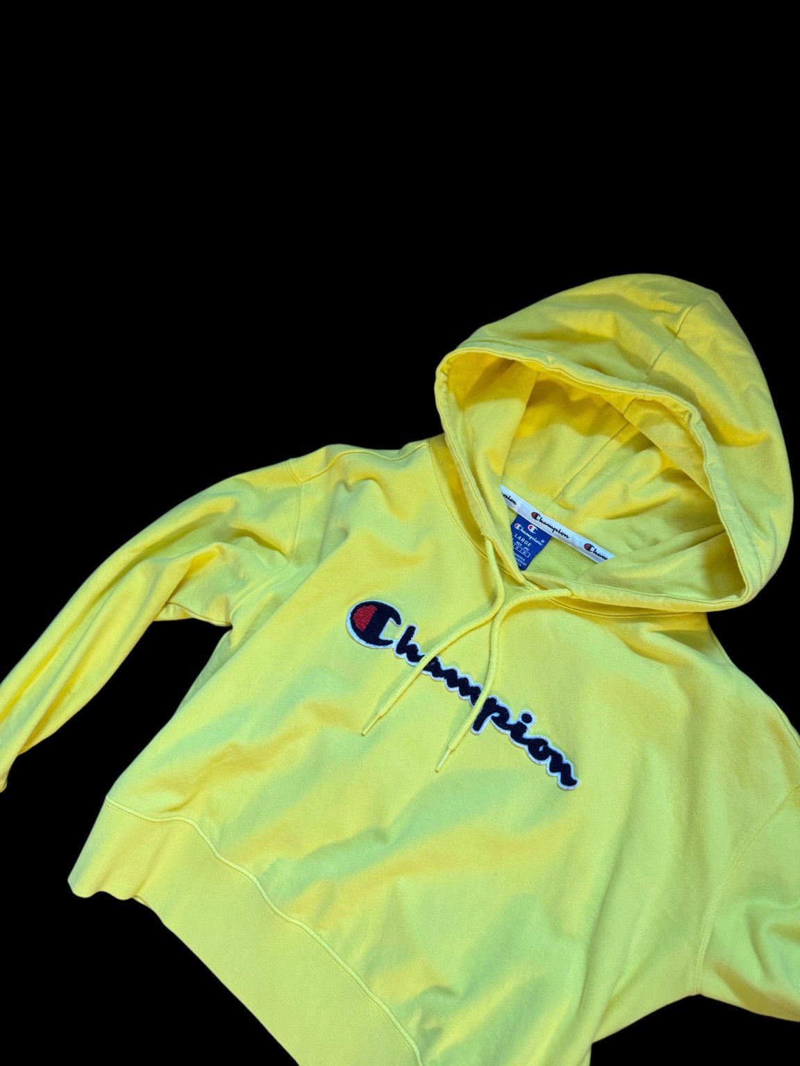 Champion Champion Yellow Cropped Hoodie Size L / US 10 / IT 46 - 2 Thumbnail
