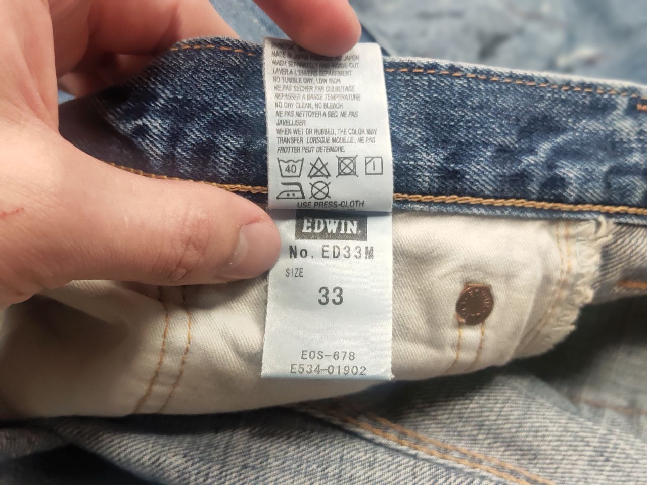 Edwin Vintage 90's Edwin Japan Selvedge paint denim Jeans Ed33m Size US 33 - 20 Thumbnail
