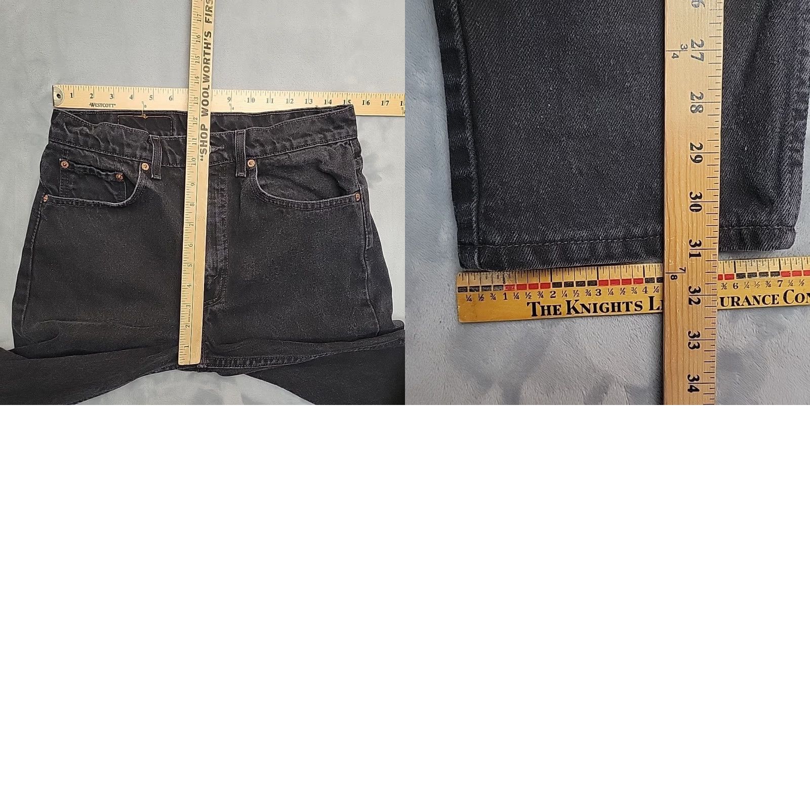 Levi's VINTAGE Levi's 505 Jeans Mens 33x32 Black Denim Straight Leg Made In USA 90s Mens Jeans Black Denim Straight 505 Vintage Levi's Size US 33 - 9 Thumbnail