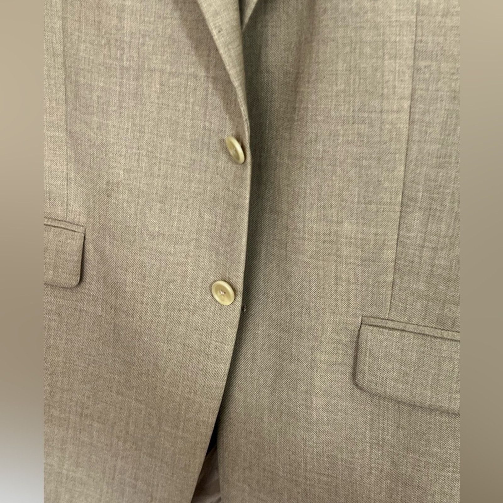 Lauren Ralph Lauren VTG Lauren Ralph Lauren Mens 46L Tan Wool Blazer Union Made Size 46L - 2 Thumbnail