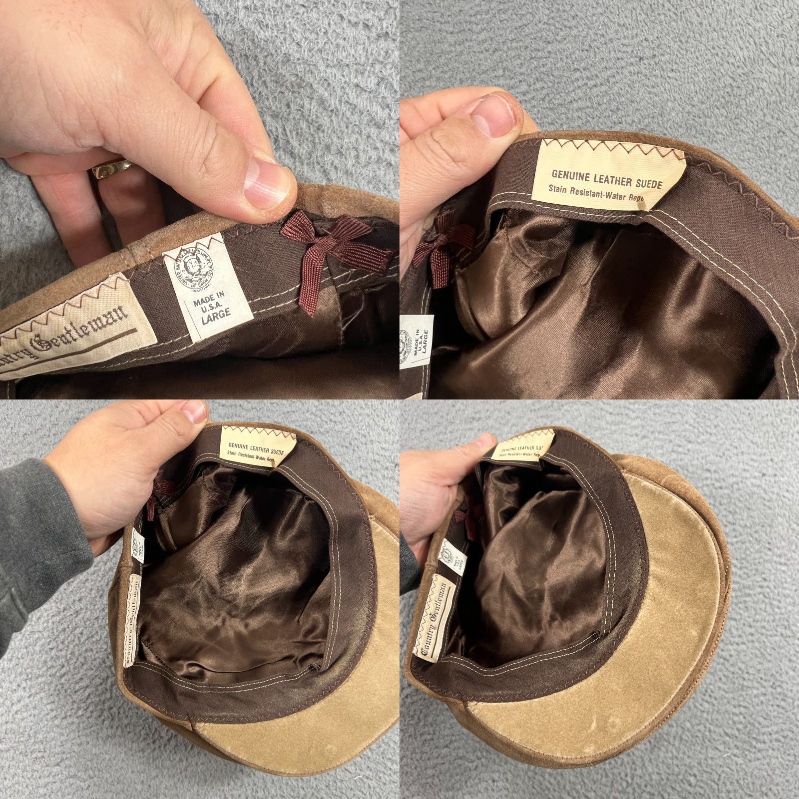 Vintage Country Gentleman Suede Newsboy Cap Hat Tan Brown Size L USA Made In USA Men Newsboy Cap Suede Brown L Men USA Size ONE SIZE - 8 Thumbnail