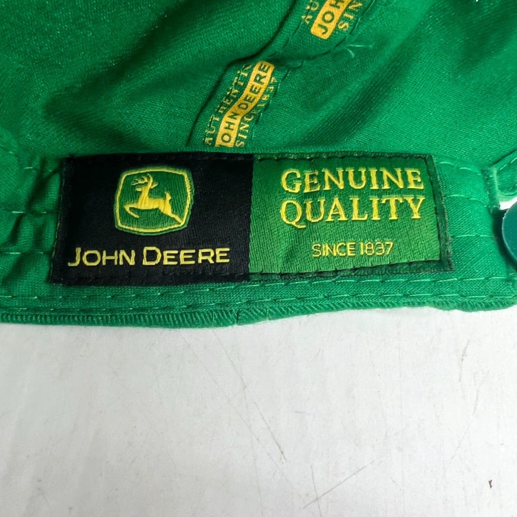 John Deere John Deere Trucker Hat Cap Green Adjustable Adult Men One Size USA 80s 90s Casual Workwear Summer Spring Fall Green Cotton Knit Solid Blue Bill Stitch Size ONE SIZE - 7 Thumbnail