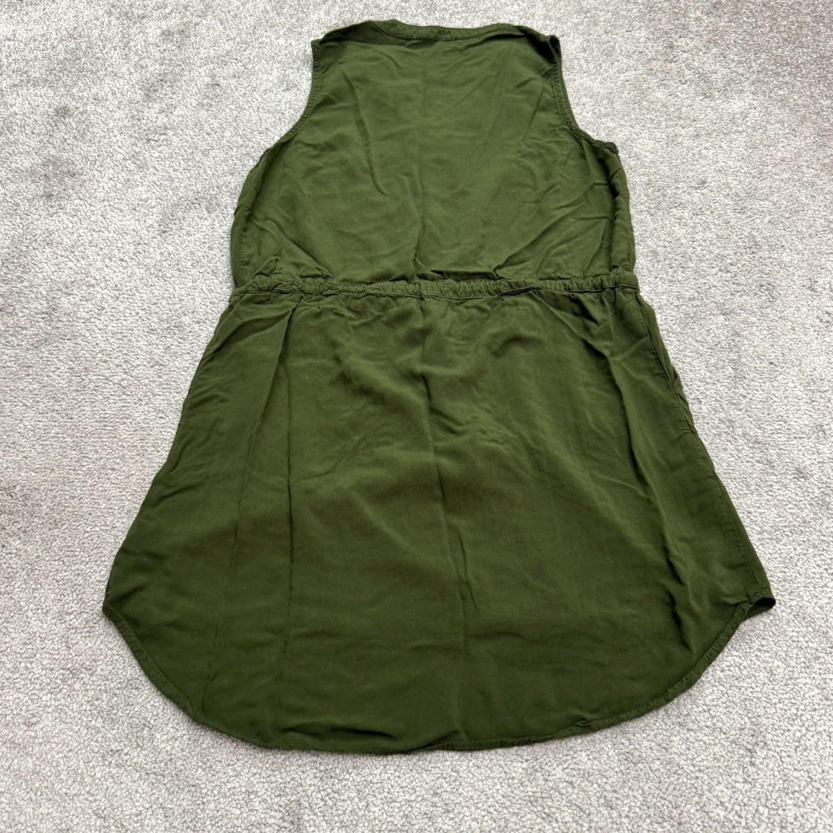 Vintage VINTAGE Bioworld Grawstring Mini Dress Womens S Army Green Sleeveless V-Neck Pockets Size S / US 4 / IT 40 - 2 Thumbnail
