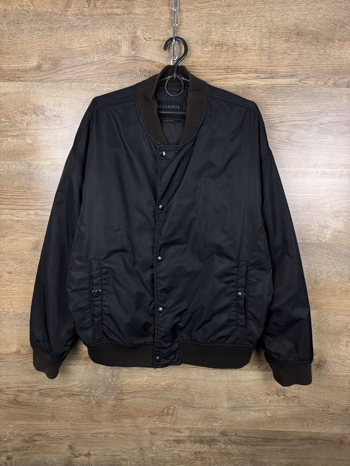 Allsaints Mens Vintage AllSaints kitson bomber nylon jacket Japanese Size US L / EU 52-54 / 3 - 1 Thumbnail