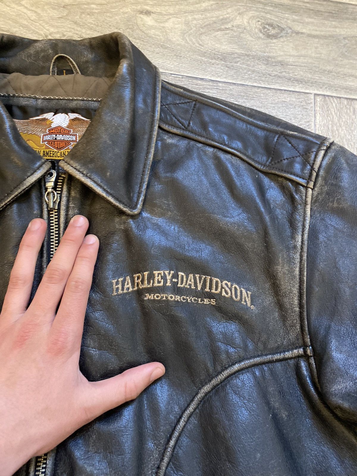 Harley Davidson × Vintage 1993 Harley Davidson vintage leather jacket racing Size US L / EU 52-54 / 3 - 7 Thumbnail