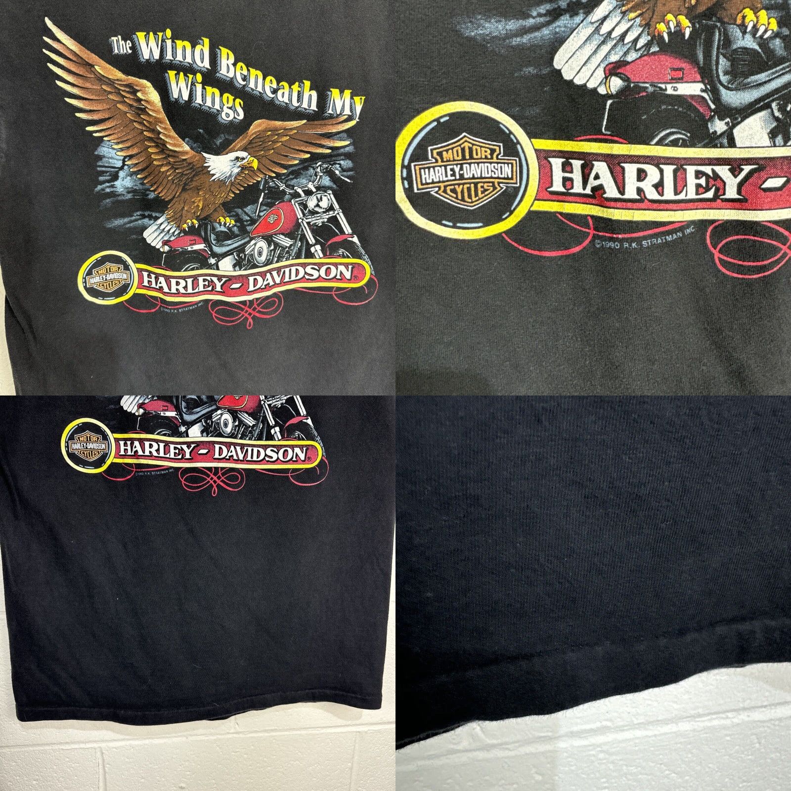VINTAGE Harley-Davidson 1990s Graphic Tee Unisex L Black Short Sleeve Grunge