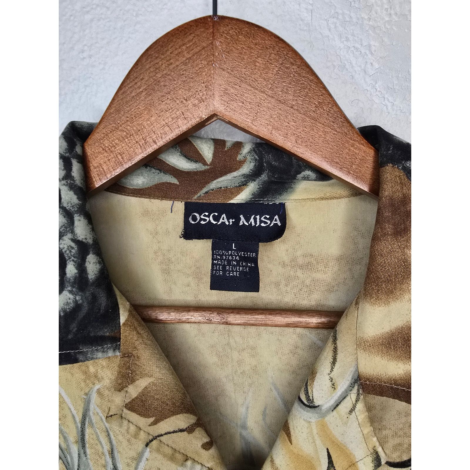 Other Y2K Dragon Shirt Brown Oscar Misa L AOP Button Up Size US L / EU 52-54 / 3 - 15 Thumbnail