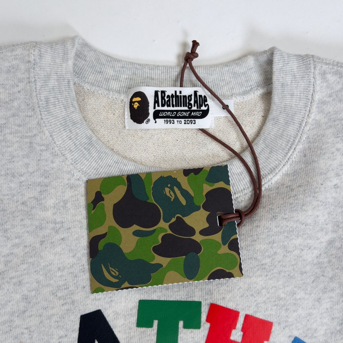 Bape Bape Multi Color Letters College Line Rib Crewneck Grey 2020 Size US S / EU 44-46 / 1 - 6 Thumbnail