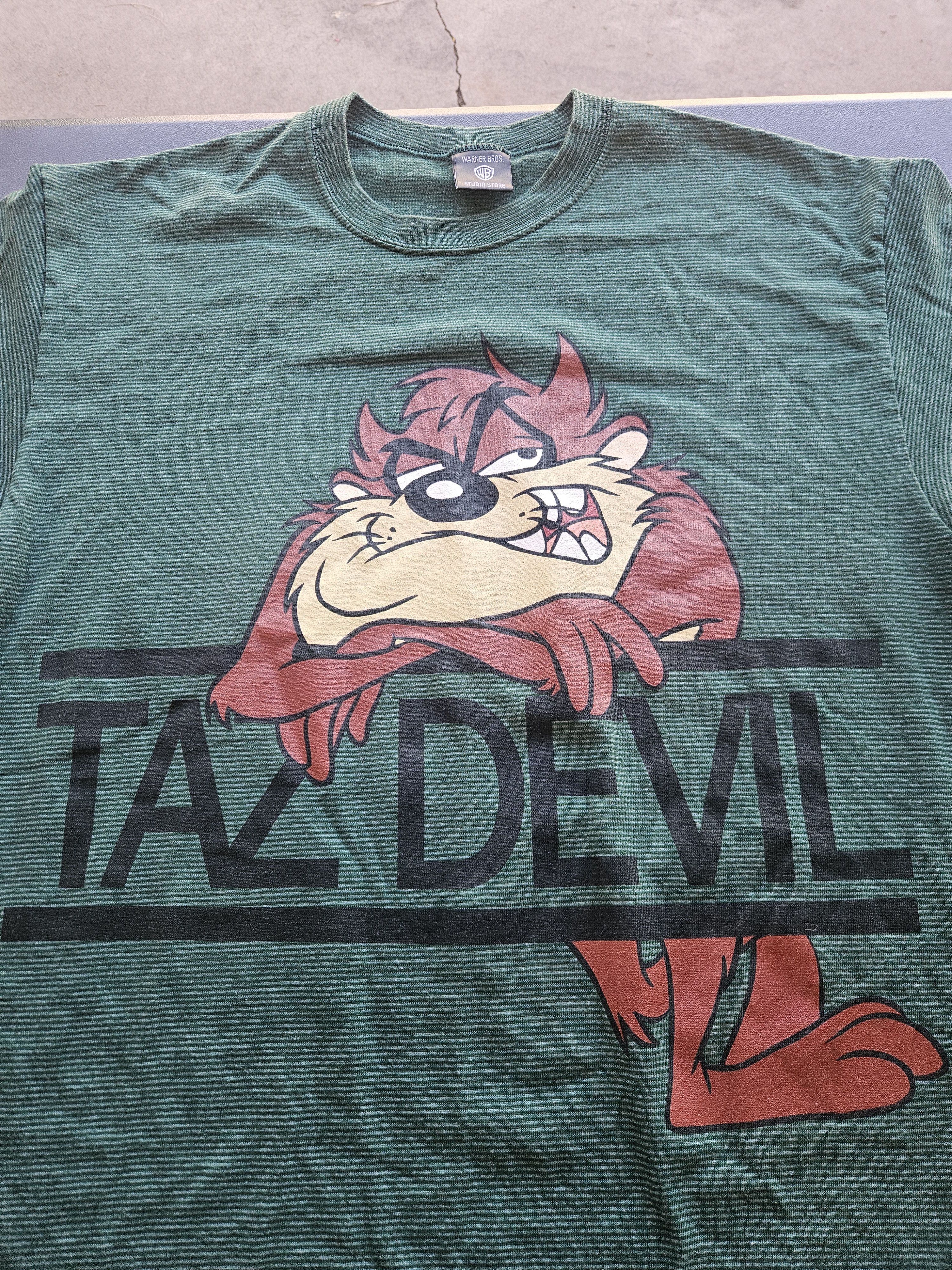 Warner Bros Tasmanian Devil Vintage Striped Mega Print Warner Bros Tee Size US XL / EU 56 / 4 - 3 Thumbnail