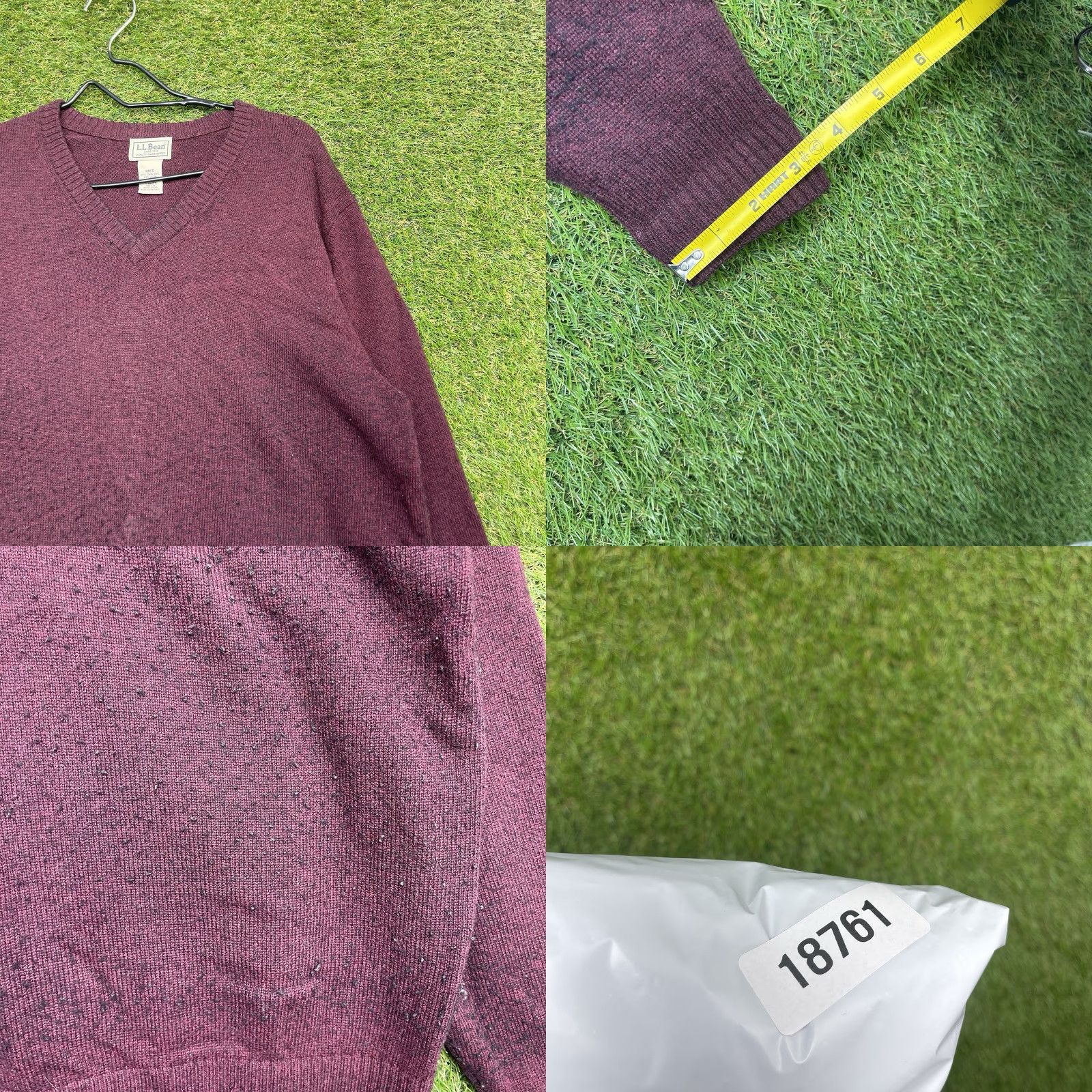 Vintage VINTAGE L.L. Bean Sweater Pullover Turtleneck Knit Mens Medium Maroon/Purple Lambswool 90s Preppy Knitwear Size US M / EU 48-50 / 2 - 8 Thumbnail