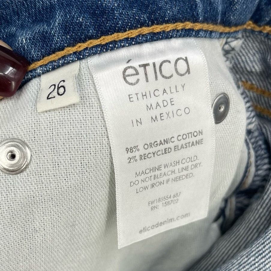 ETICA Etica | Twisted Seam Slim Split Hem Jeans Riverside Wash 26 Size 26" / US 2 / IT 38 - 12 Thumbnail