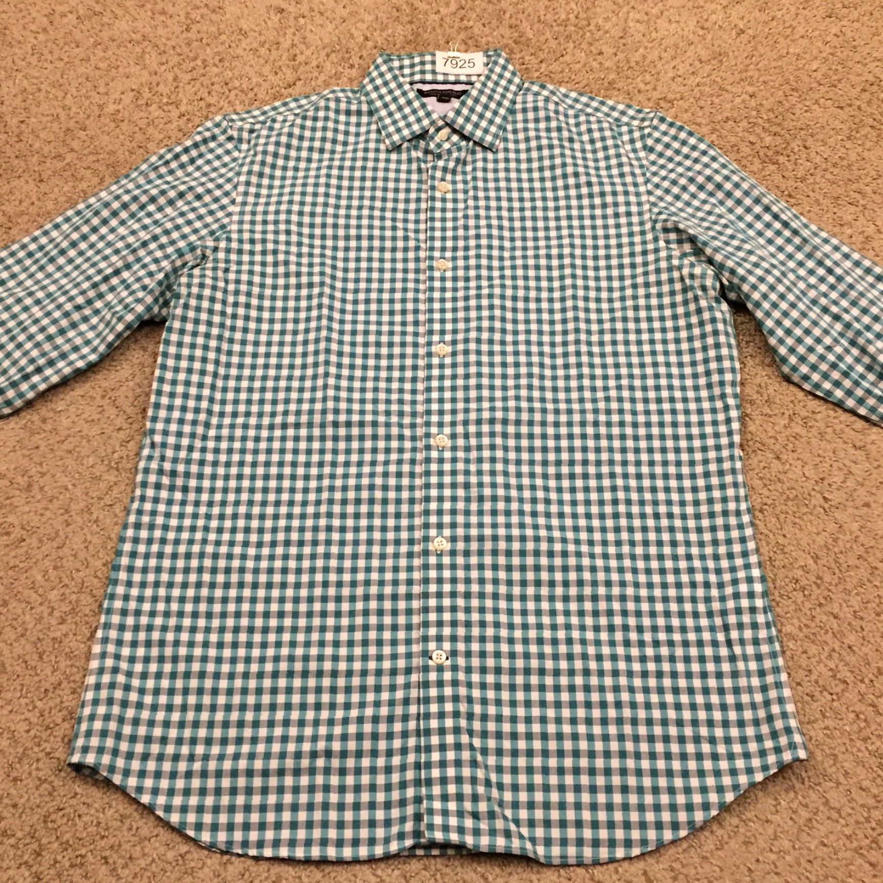 Banana Republic Banana Republic Shirt Mens Large Slim Blue Check Long Sleeve Button Up Cotton Size US L / EU 52-54 / 3 - 5 Thumbnail