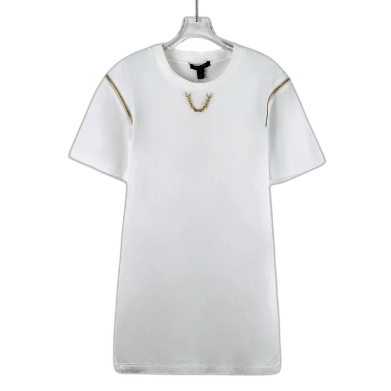 Louis Vuitton Louis Vuitton White Cotton Short Sleeve Dress Size S / US 4 / IT 40 - 1 Thumbnail