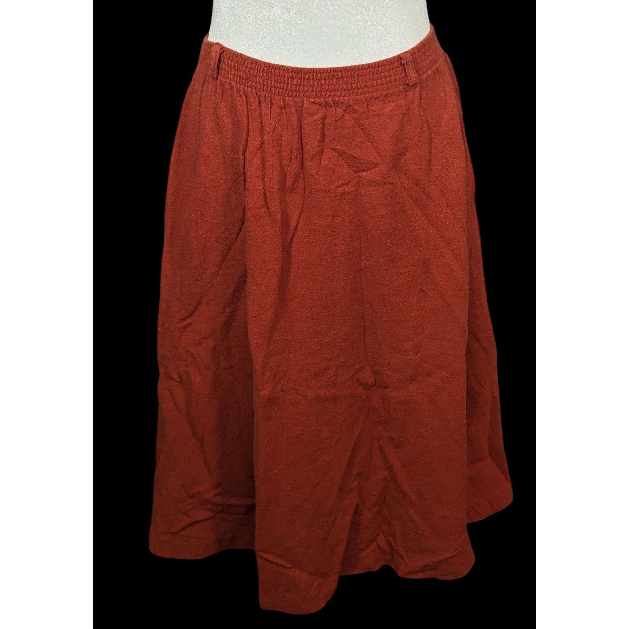 Other Vintage Cottagecore West Coast Connection Rust Midi Skirt Size 26" / US 2 / IT 38 - 1 Thumbnail