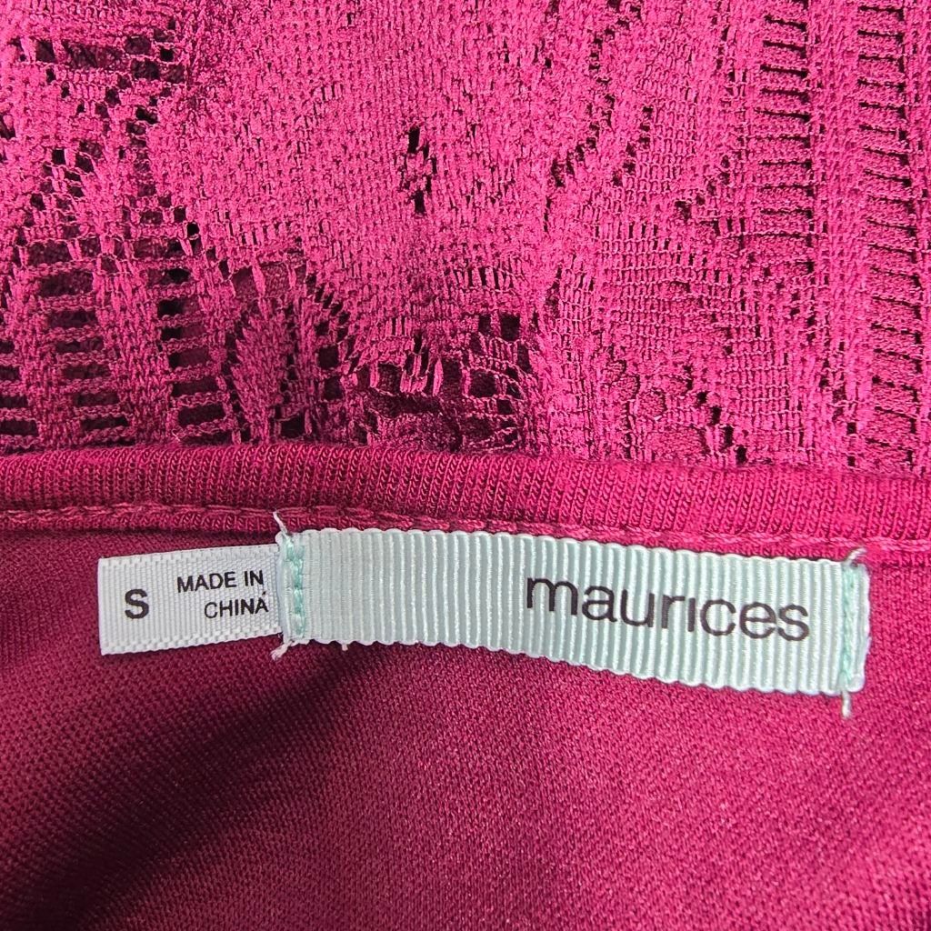 Maurice Lacroix Women's Maurices Magenta Lace Long Sleeve Dress S Size S / US 4 / IT 40 - 10 Thumbnail