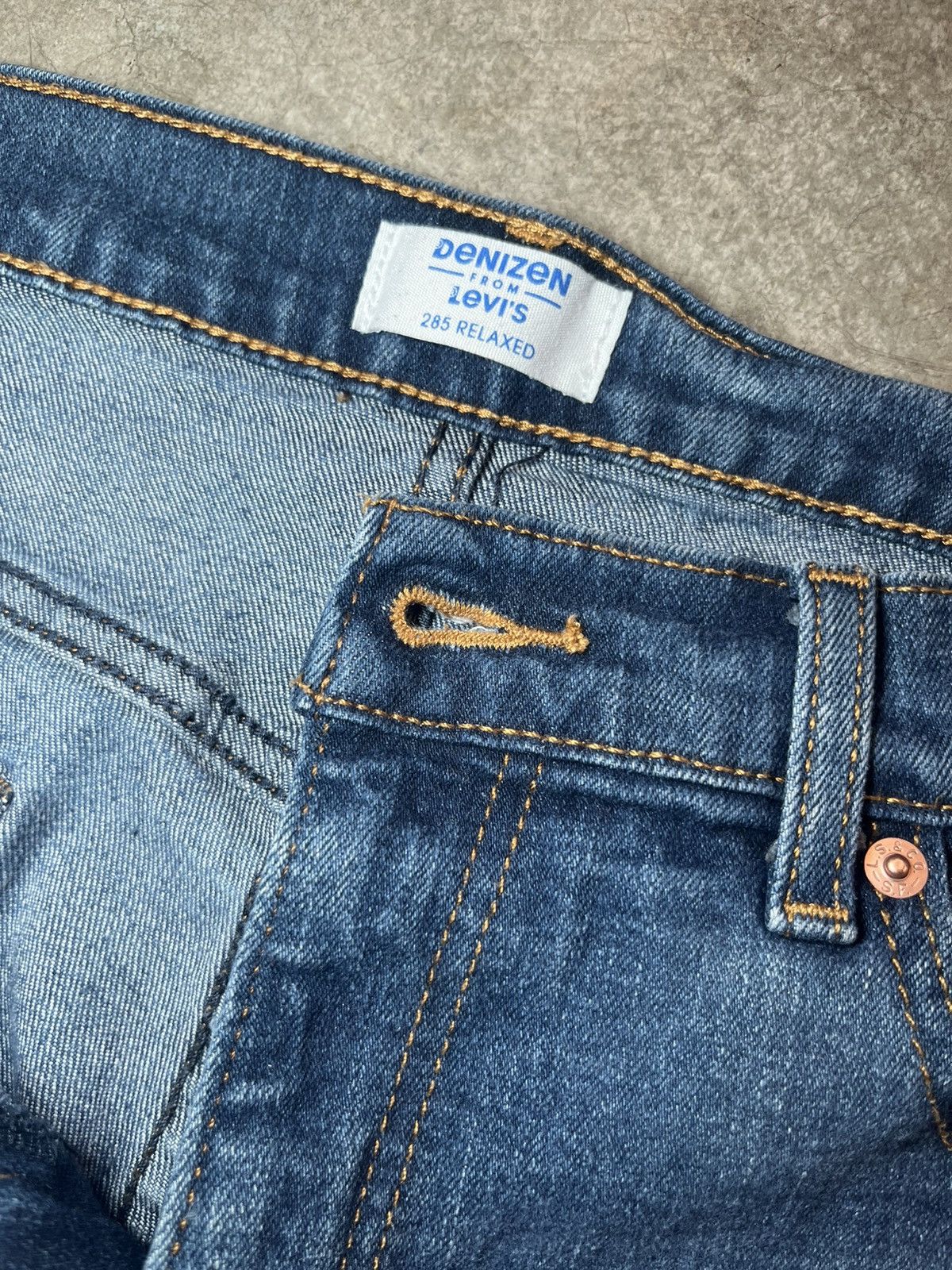 Levi's Denizen Levi’s 285 Relaxed Fit Straight Leg Jeans Blue Denim Size 33" - 3 Thumbnail