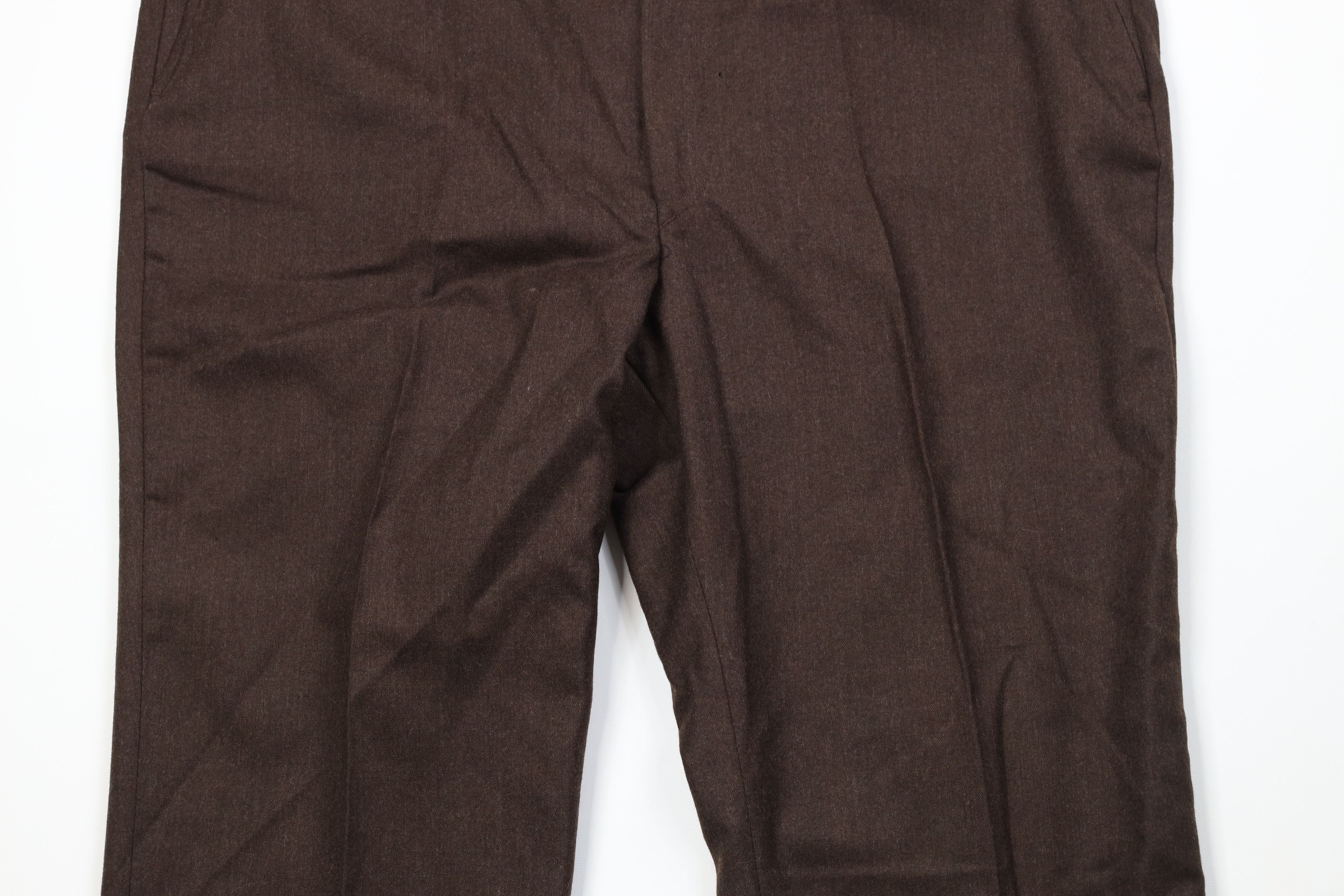 Vintage Vintage 70s Streetwear Wool Wide Leg Chino Pants Brown USA Size US 40 / EU 56 - 3 Thumbnail