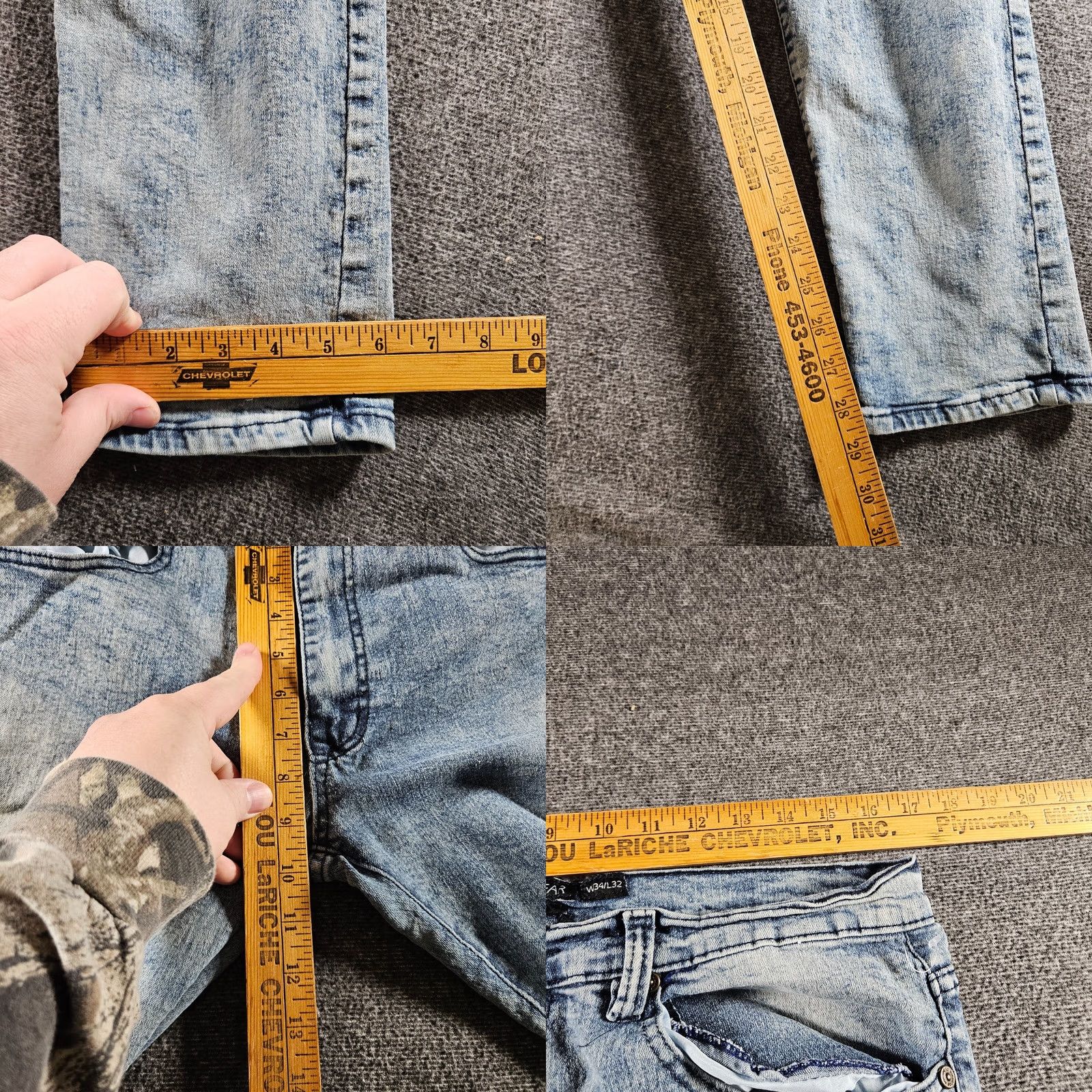 Rocawear Rocawear Slim Fit Denim Jeans Straight Leg Light Wash 34x32 Mid Rise 5-Pocket Zip Mens jeans Blue Cotton Embroidered Logo hip hop Size US 34 / EU 50 - 8 Thumbnail