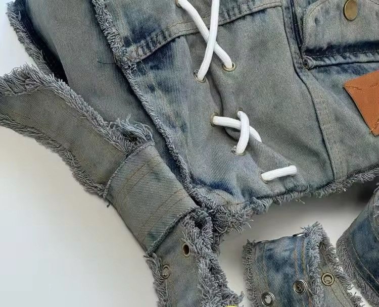 Japanese Brand Washed Denim Shoulder Bag Size ONE SIZE - 5 Thumbnail