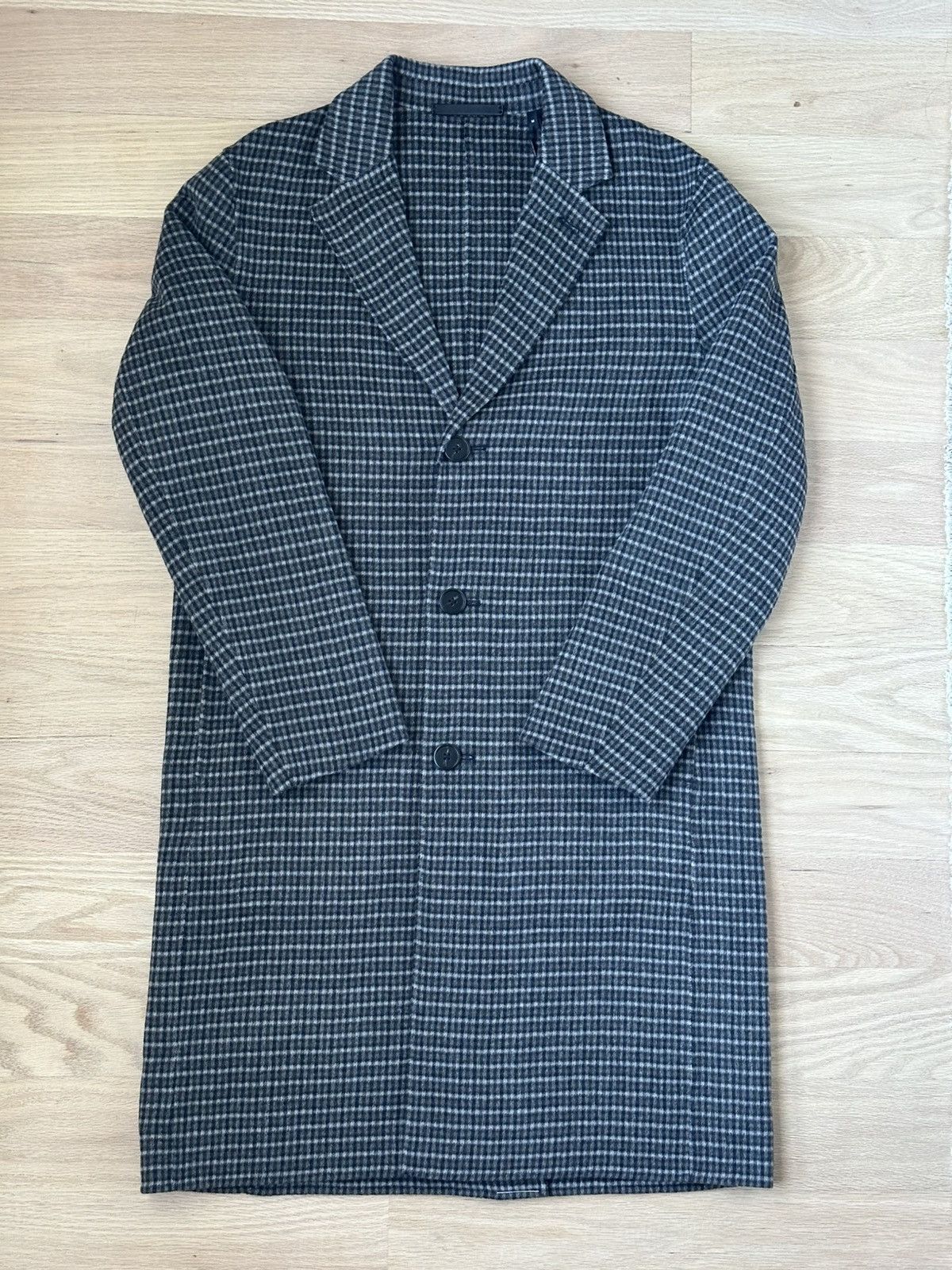 Theory Theory Men’s Gray Suffolk Wool Cashmere Double-Face Overcoat Size US M / EU 48-50 / 2 - 1 Thumbnail