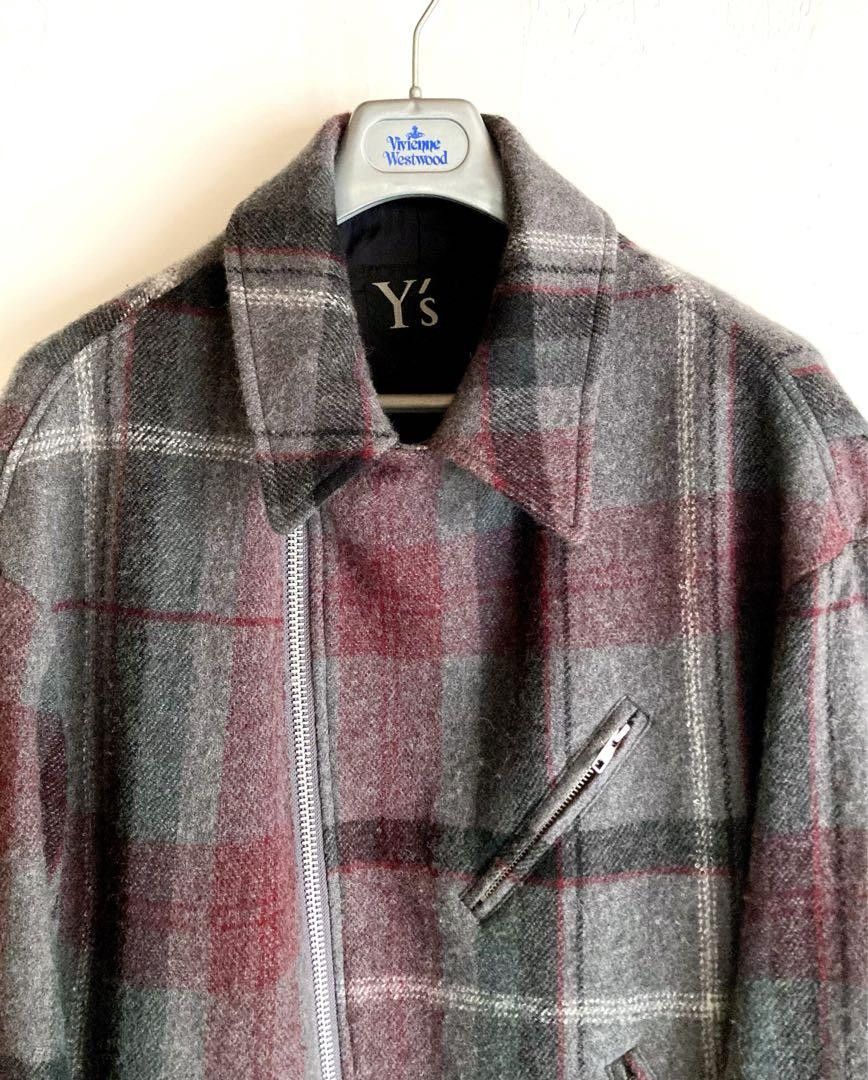 Yohji Yamamoto Y's yohji yamamoto wool check riders jacket Size US S / EU 44-46 / 1 - 4 Thumbnail