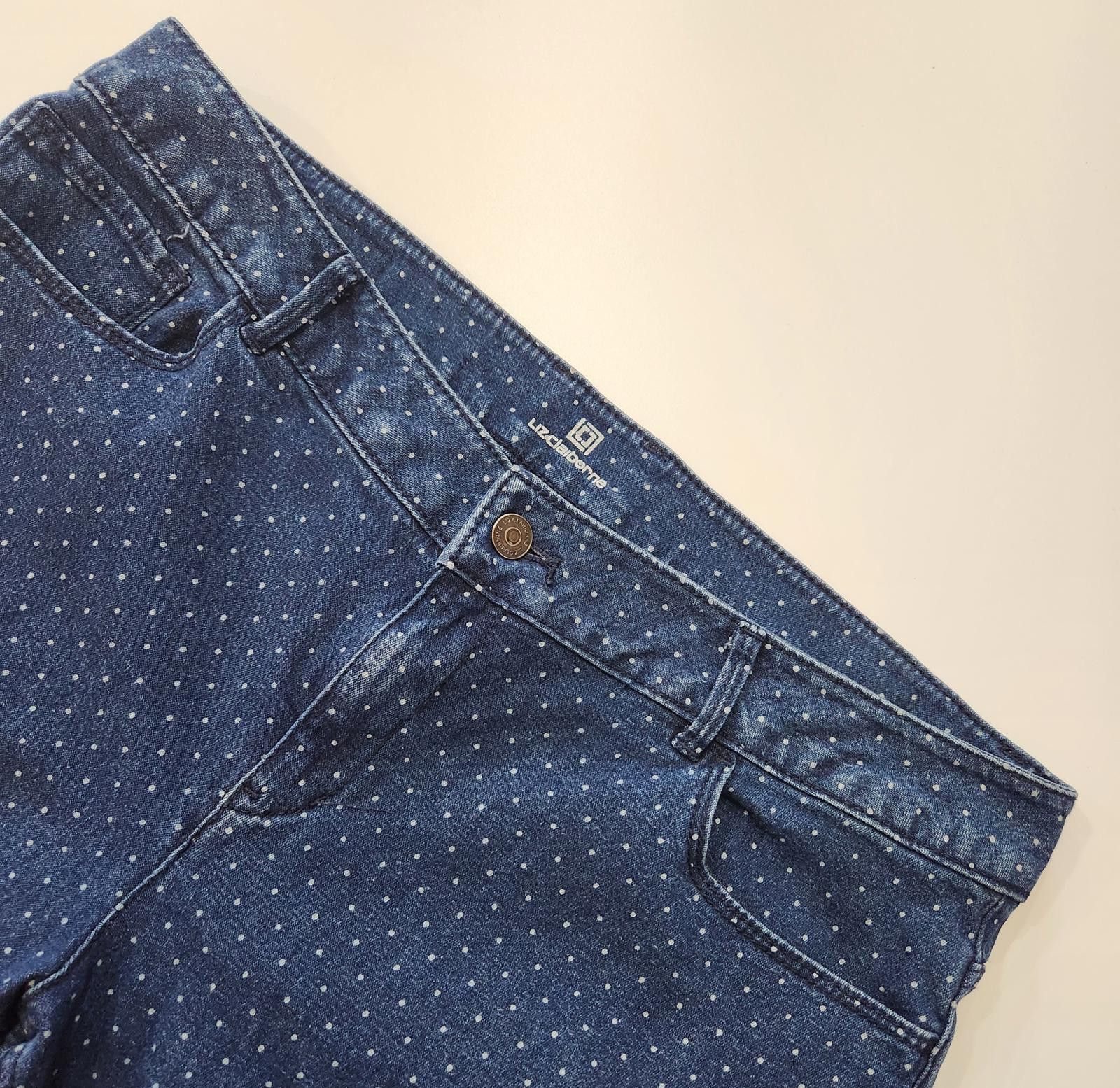 Other Liz Claiborne Women's whit Polka Dot Denim Jeans size 14 Size 36" / US 14 / IT 50 - 1 Thumbnail