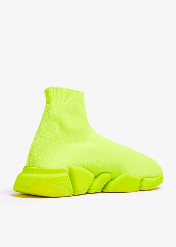 Balenciaga o1mt1gz0225 Speed 2.0 Recycled Knit Sneakers in Flou Yellow Size US 6 / IT 36 - 3 Thumbnail