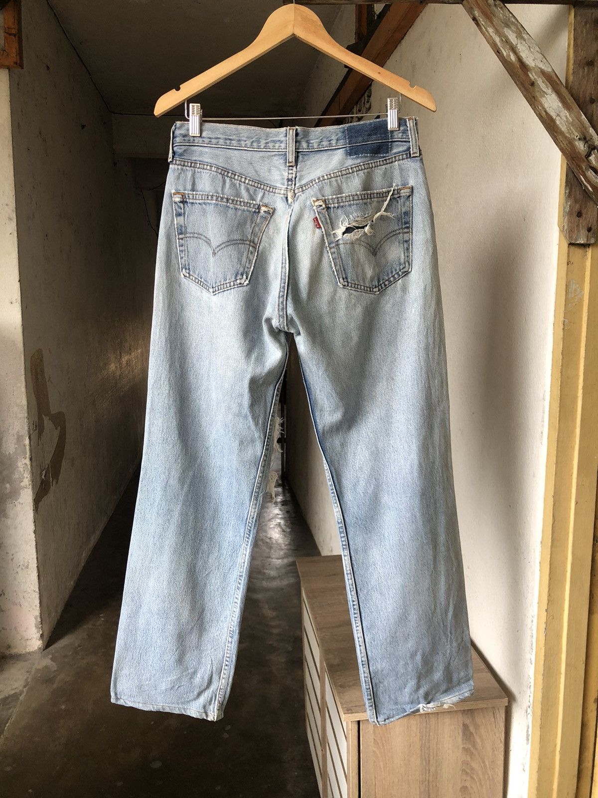 Levi's Rare❗️Vintage 90s Levis 501 Distressed Jeans Like Kapital Size US 30 / EU 46 - 2 Thumbnail