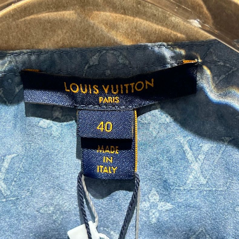Louis Vuitton Louis Vuitton Blue tie-dyed silk full print shirt Size S / US 4 / IT 40 - 3 Thumbnail