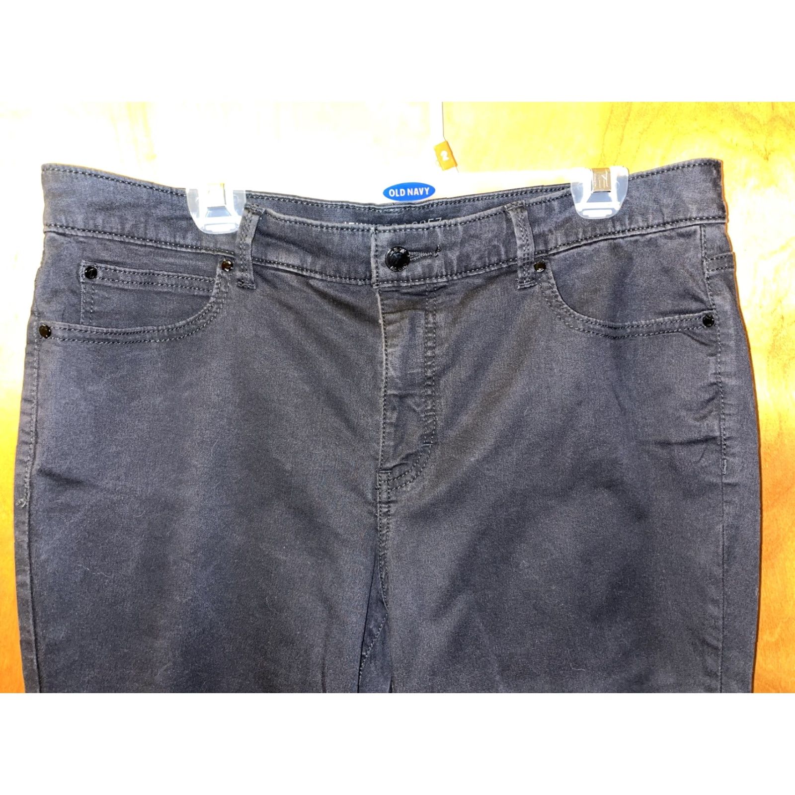 Vintage JLO Jennifer Lopez Women's Black Skinny Jeans 16S Mid Rise Stretch Denim Solid Casual Pants Size 38" / US 16 / IT 52 - 2 Thumbnail